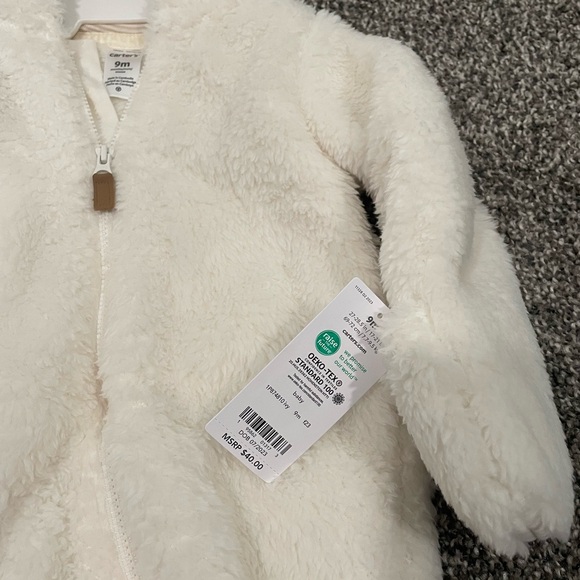 Carter's 9 Months Hooded Sherpa Bunting Pram - Picture 3 of 3